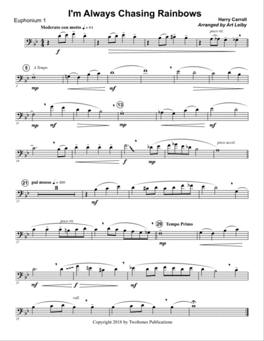 I'm Always Chasing Rainbows Brass Ensemble scores gallery preview page 2