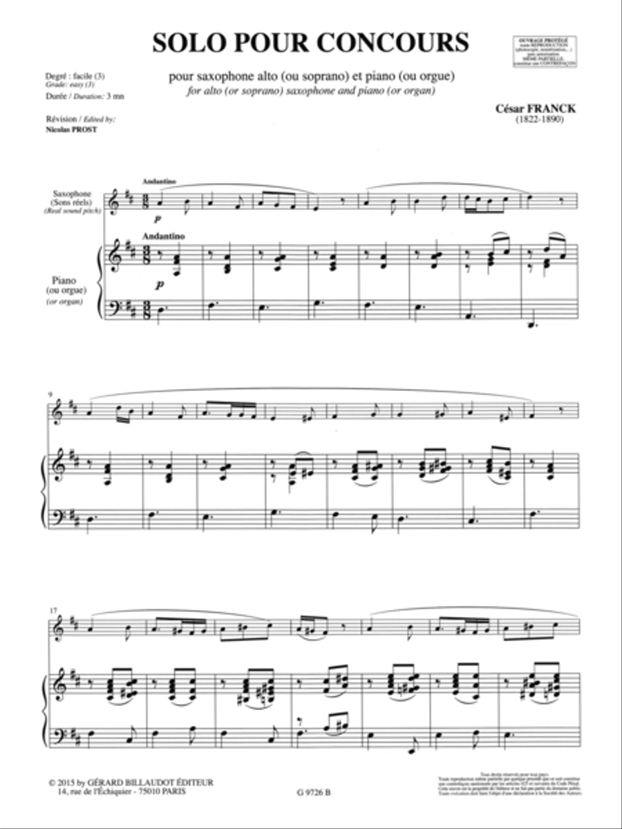 Solo Pour Concours Chamber Music scores gallery preview page 2