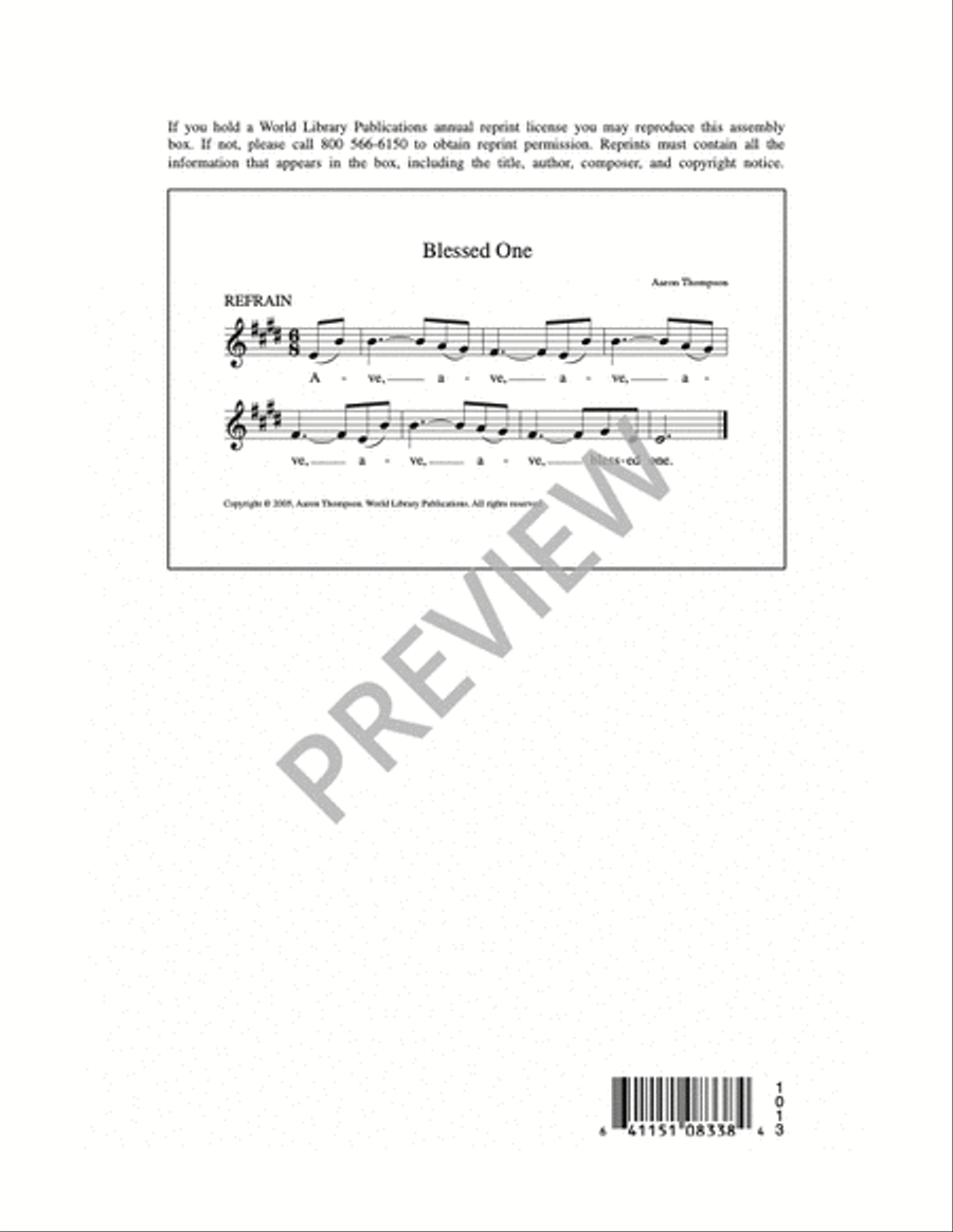 Blessed One Blessed One 3-Part scores gallery preview page 8