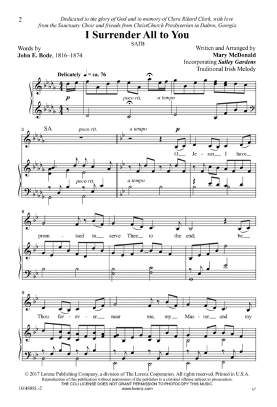 I Surrender All to You I Surrender All to You 4-Part scores gallery preview page 2