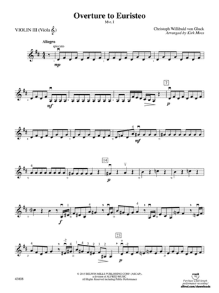 Overture to Euristeo: 3rd Violin (Viola [TC])