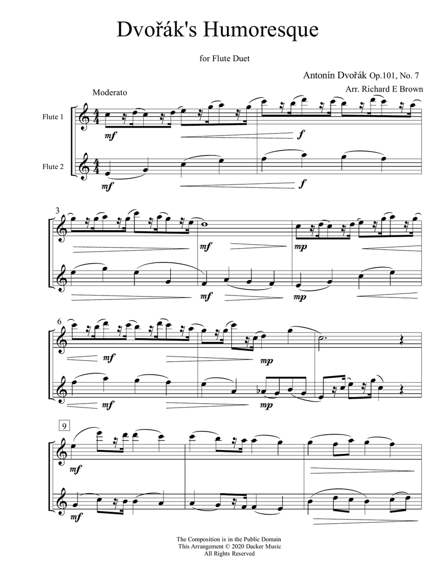 Dvorak's Humoresque - Flute Duet image number null