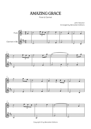 Amazing Grace • easy flute and clarinet sheet music