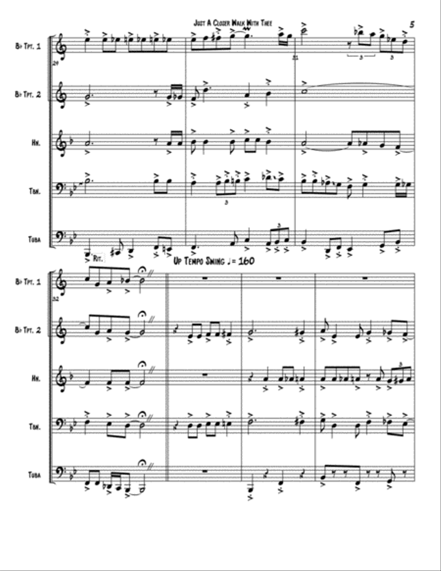 Just a Closer Walk with Thee Brass Ensemble scores gallery preview page 5
