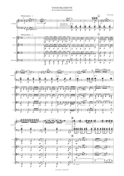 Tango Bluesette - for Accordion & String Quartet image number null
