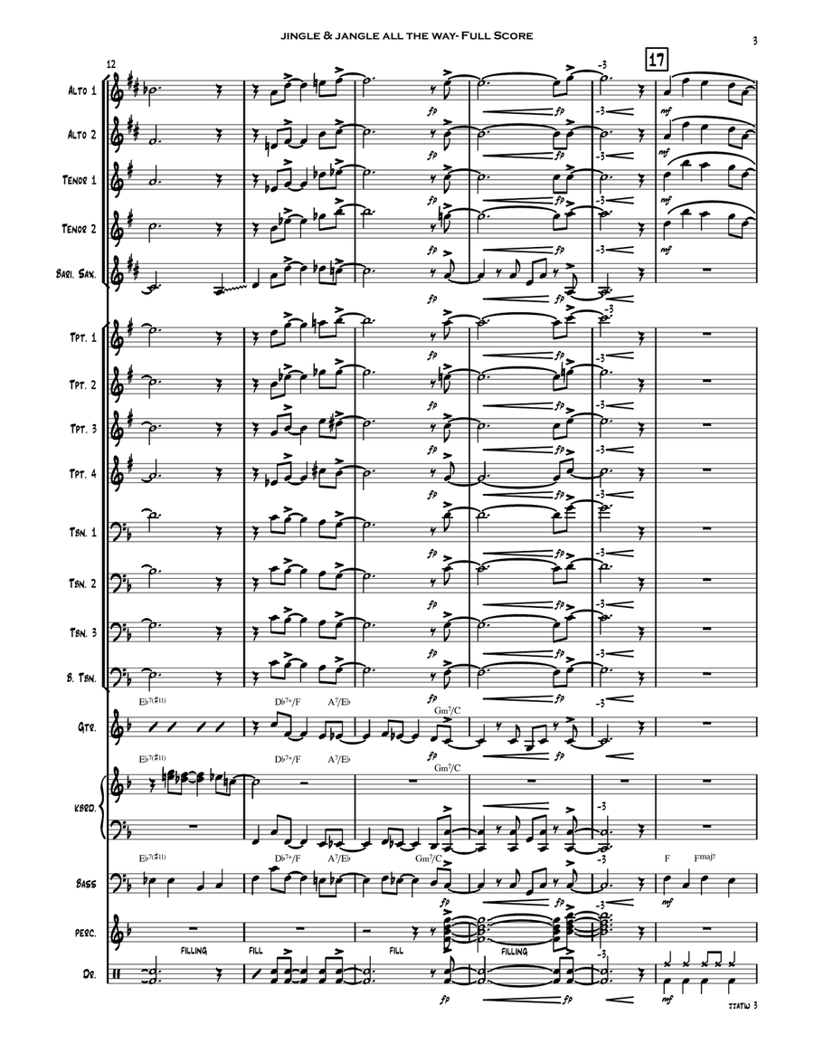 Jingle Jangle All The Way- for Jazz Ensemble/ Big Band Jazz Ensemble scores gallery preview page 4