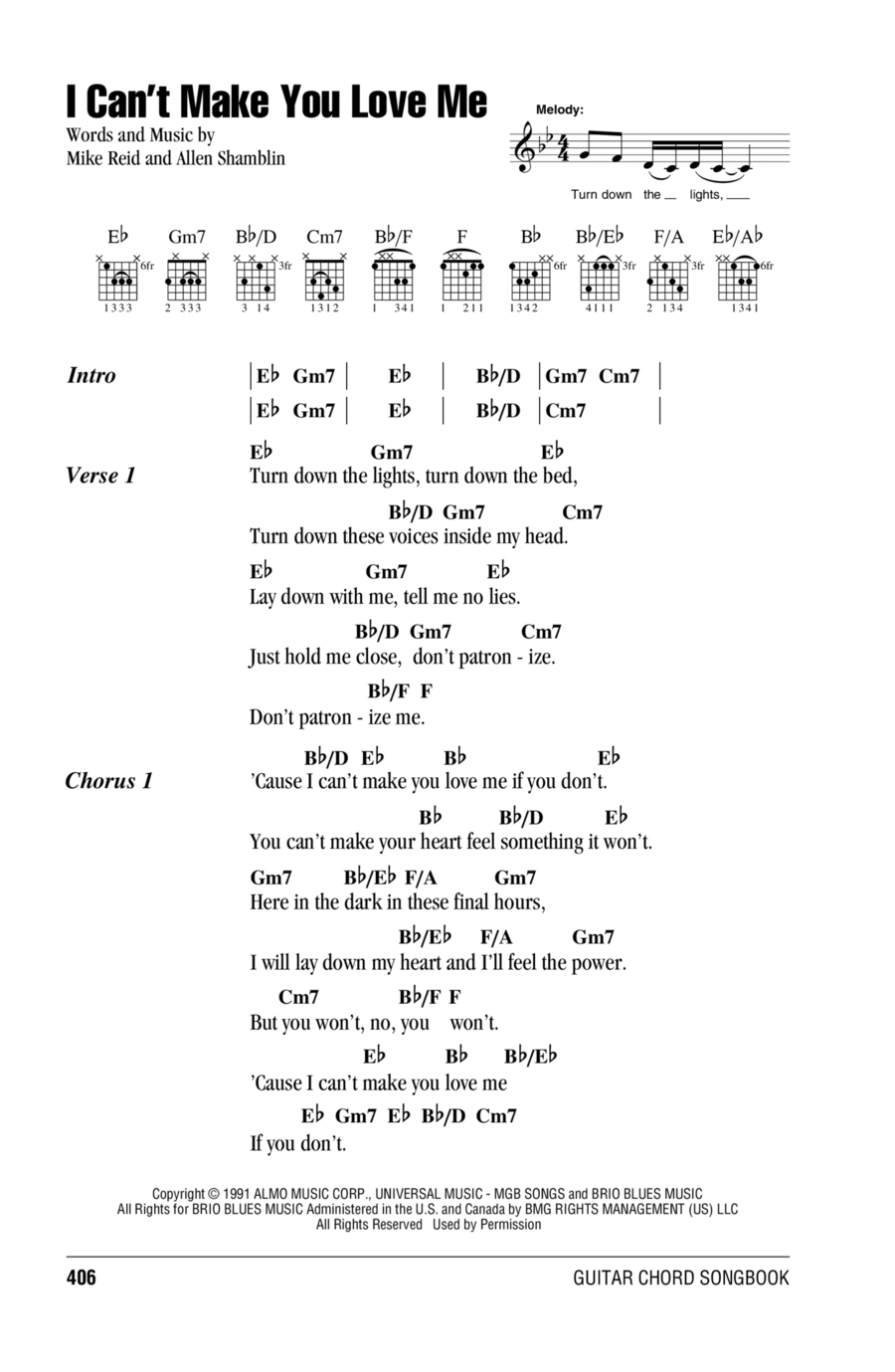 I Can't Make You Love Me Acoustic Guitar scores gallery preview page 1