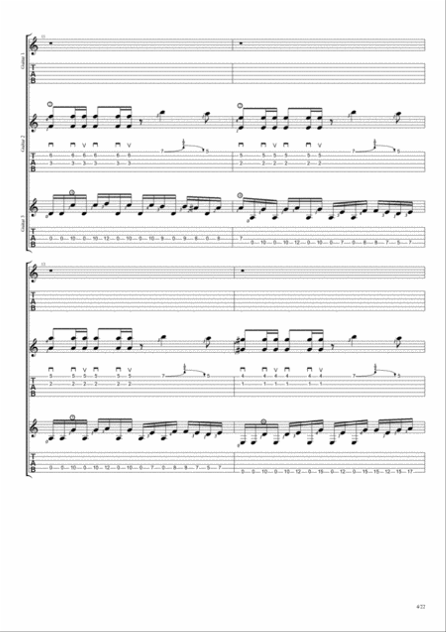 Hysteria Guitar Tablature scores gallery preview page 4