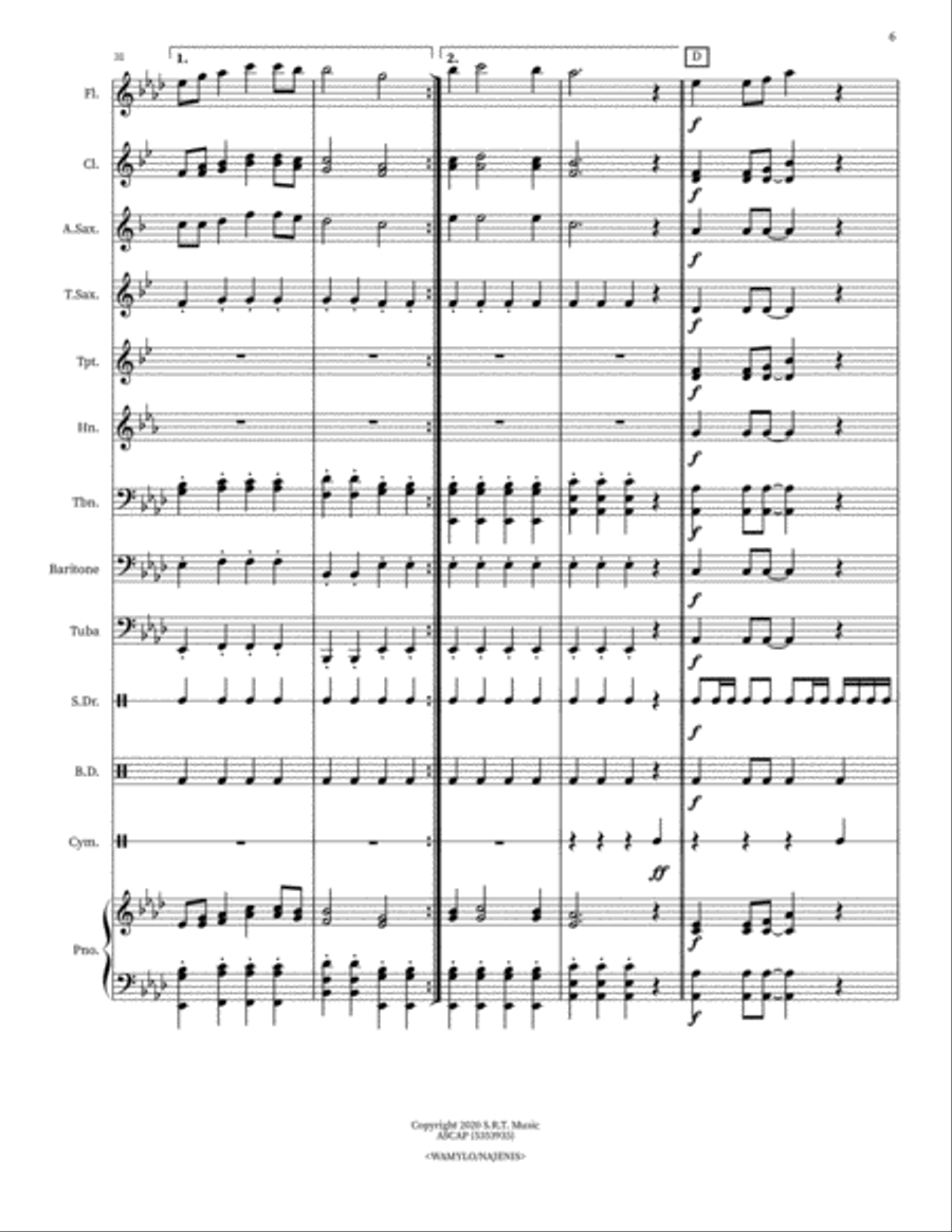 Bayside March Bayside March Concert Band scores gallery preview page 6
