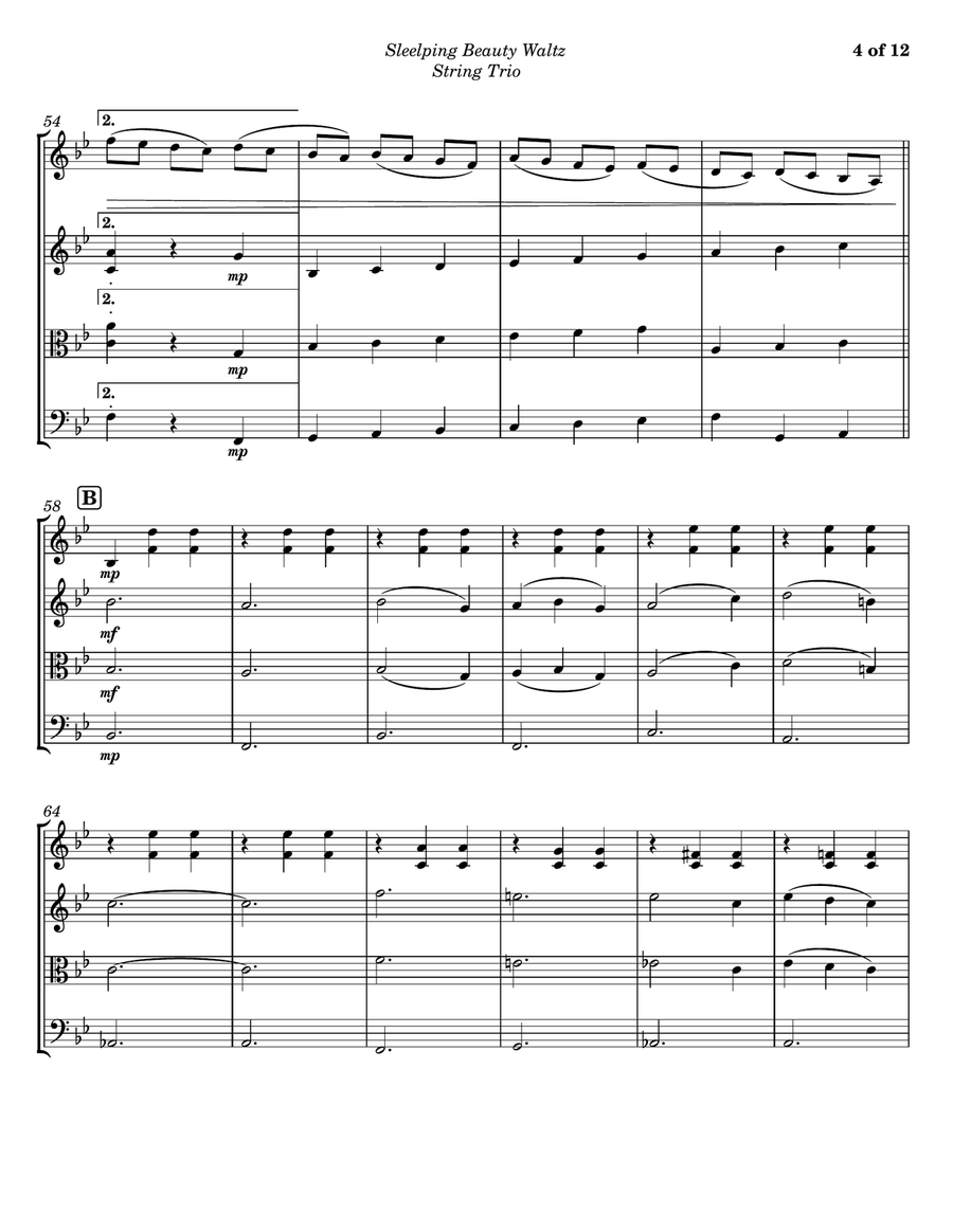 Sleeping Beauty - Waltz (String Trio) String Trio scores gallery preview page 4