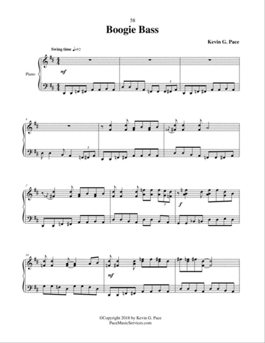 Boogie Bass - original piano solo Piano Solo scores gallery preview page 2