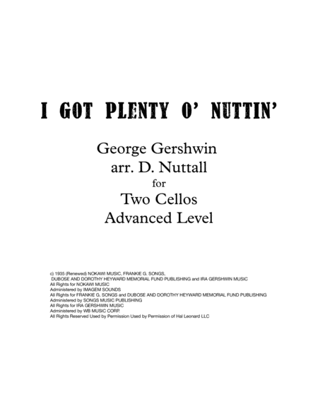I Got Plenty O' Nuttin' from PORGY AND BESS ® image number null