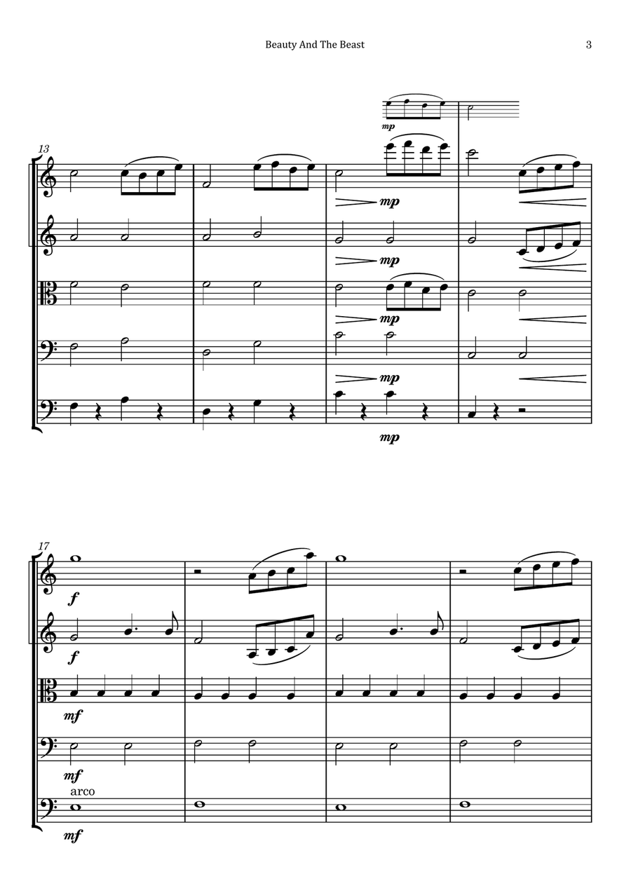 Beauty And The Beast String Orchestra scores gallery preview page 3