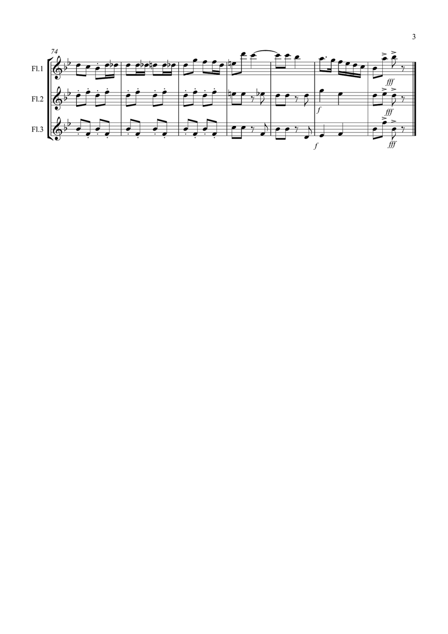 Radetzky March for Flute Trio Flute Solo scores gallery preview page 3