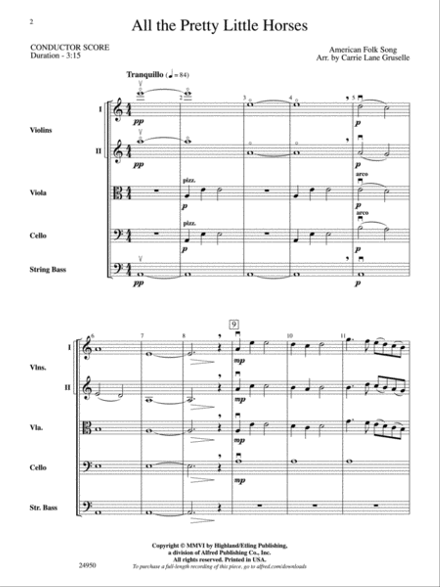 All the Pretty Little Horses String Orchestra scores gallery preview page 10