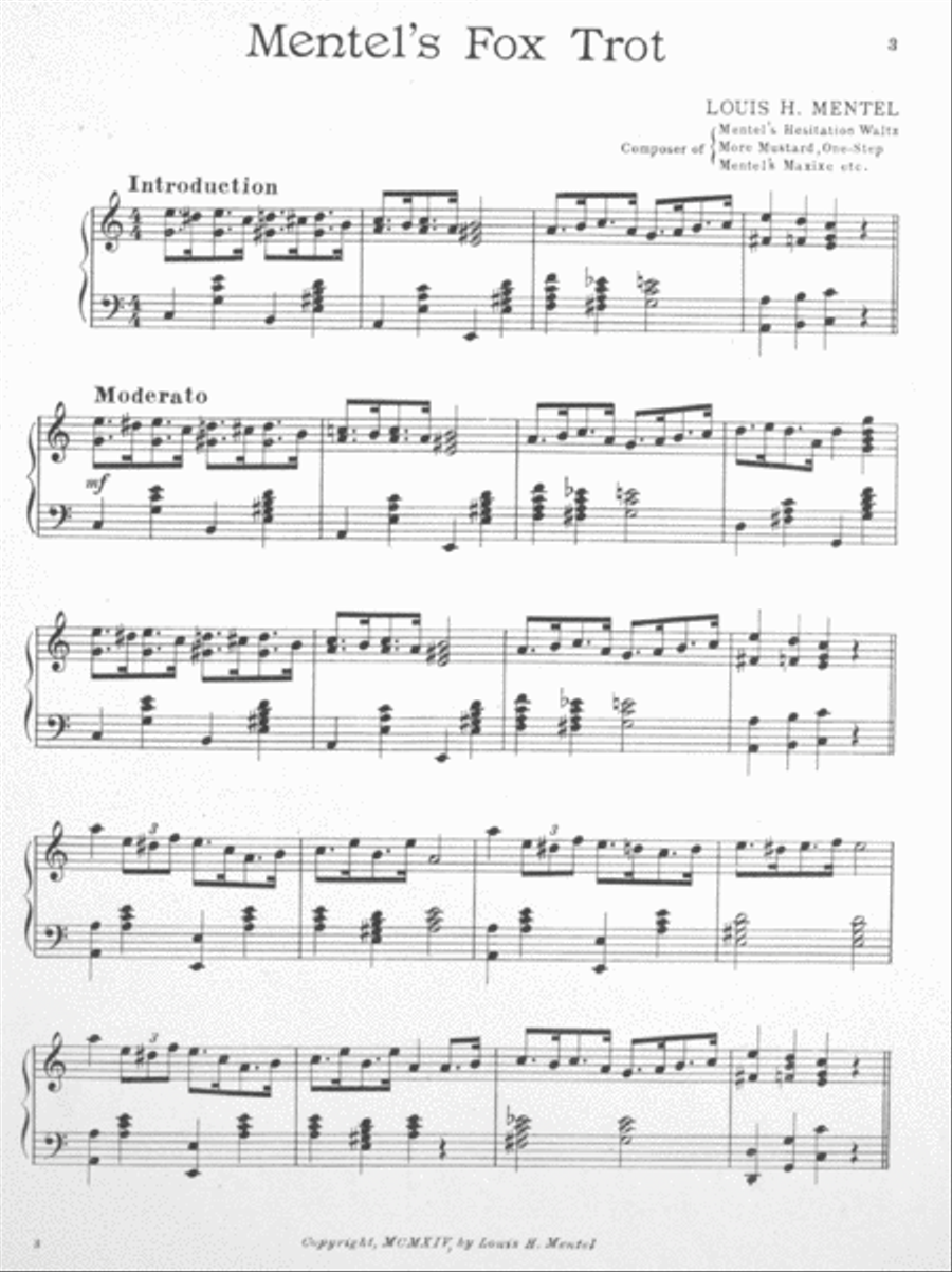 Mentel's Fox-Trot Piano Solo scores gallery preview page 2