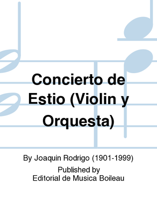Book cover for Concierto de Estio (Violin y Orquesta)
