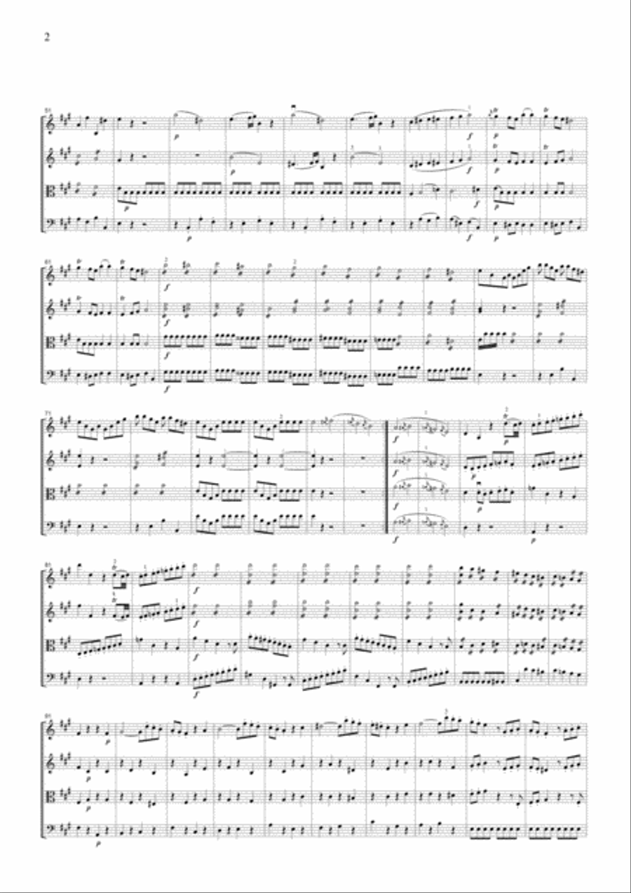 Mozart Symphony No.29, all mvts., for string quartet, CM012 String Quartet scores gallery preview page 2