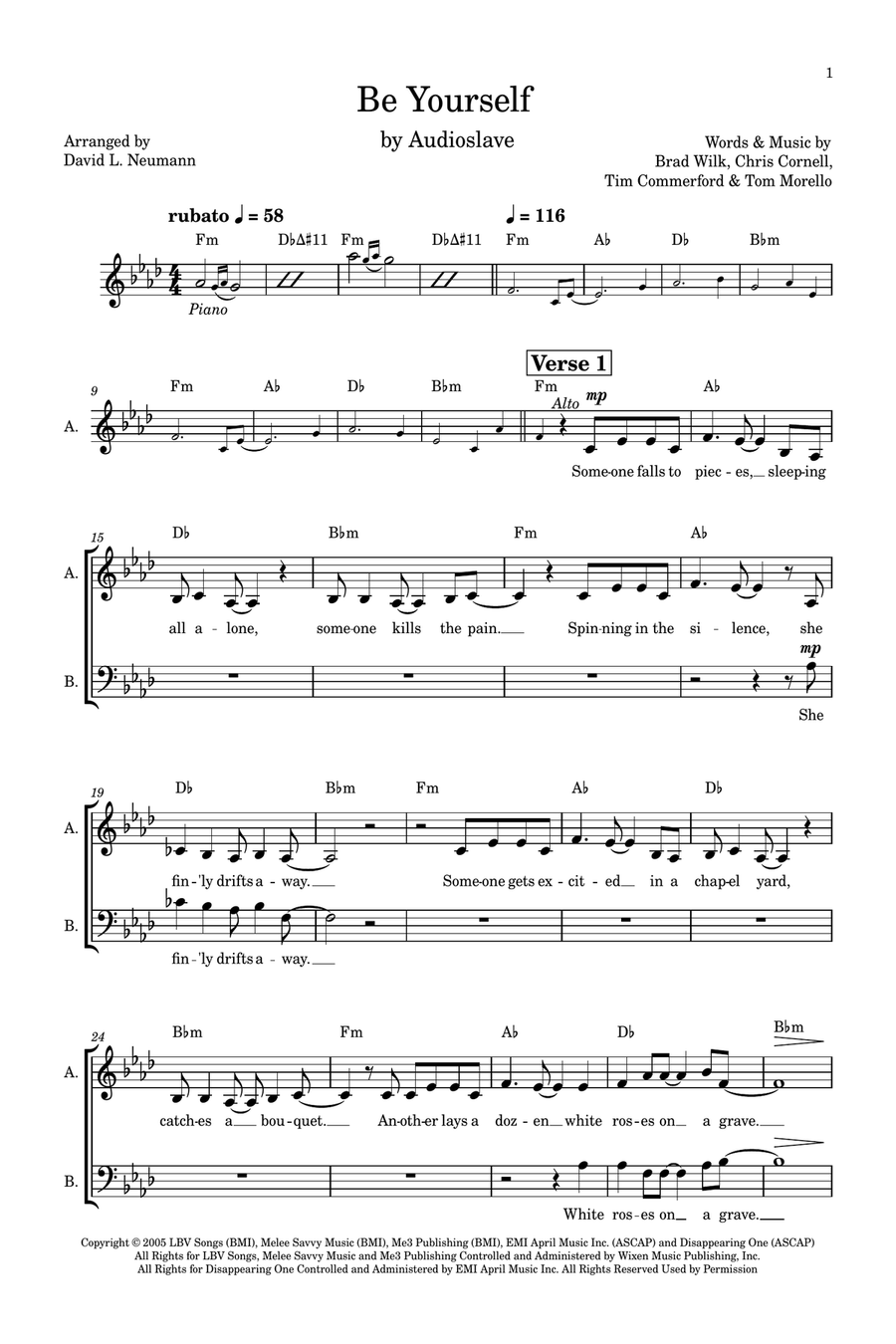 Be Yourself 3-Part scores gallery preview page 1