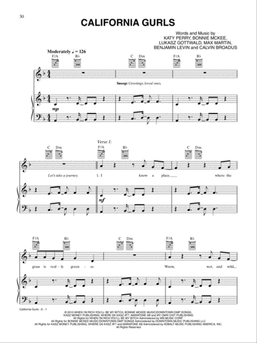 The Giant Pop & Rock Piano Sheet Music Collection Piano, Vocal, Guitar scores gallery preview page 6