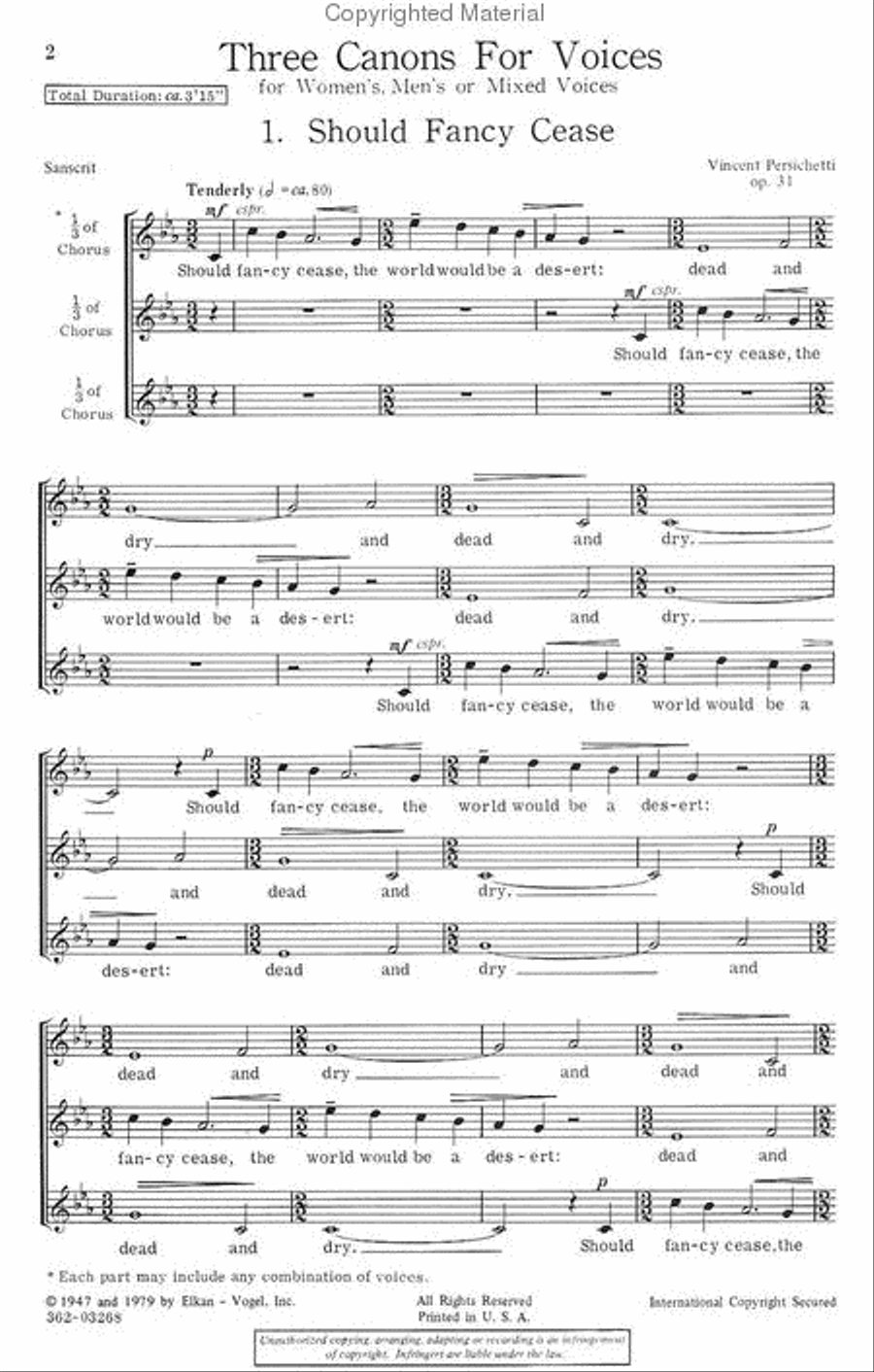 Three Canons for Voices