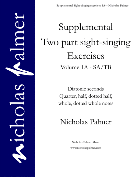 Sight-singing exercises for two-part choirs vol. 1A - quarters, halves, wholes