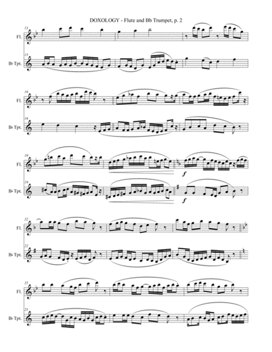 DOXOLOGY (2 Part Invention for Flute and Bb Trumpet - Score/Parts included) image number null