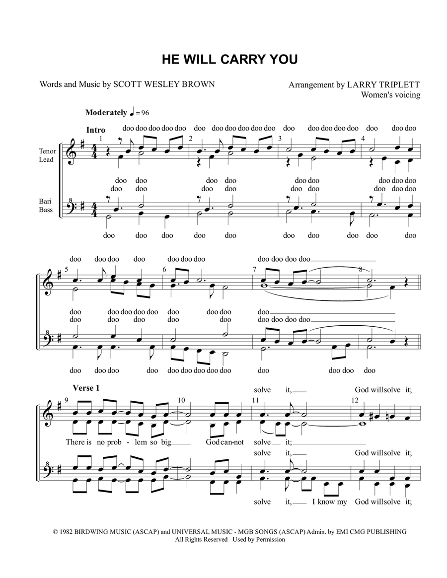 He Will Carry You SSAA scores gallery preview page 1