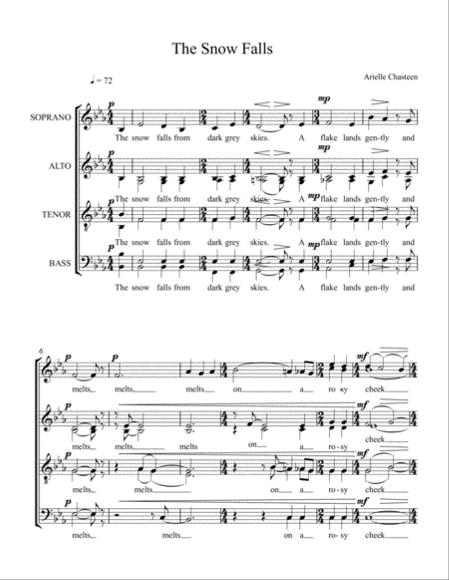 The Snow Falls 4-Part scores gallery preview page 1