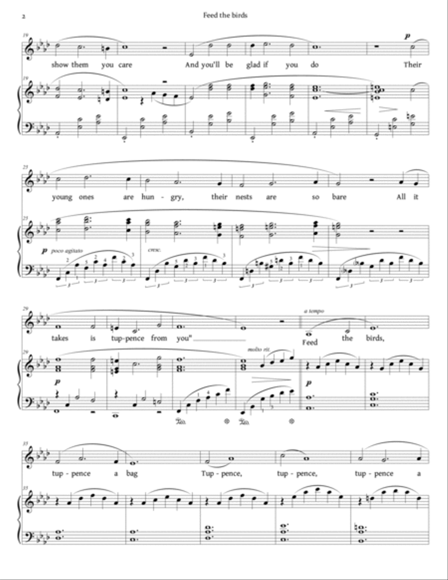 Feed The Birds (tuppence A Bag) Voice scores gallery preview page 2