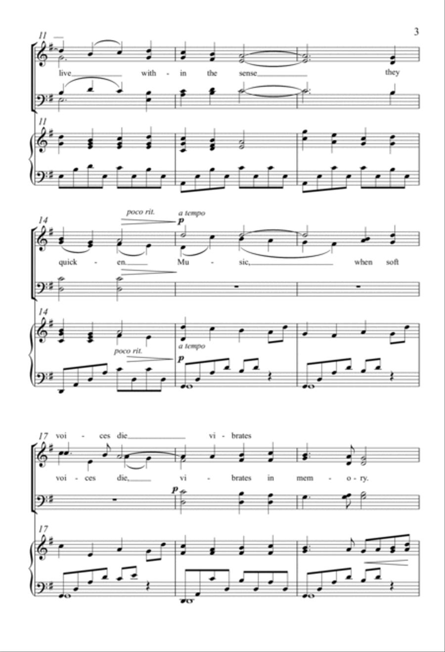 Music, When Soft Voices Die 4-Part scores gallery preview page 2