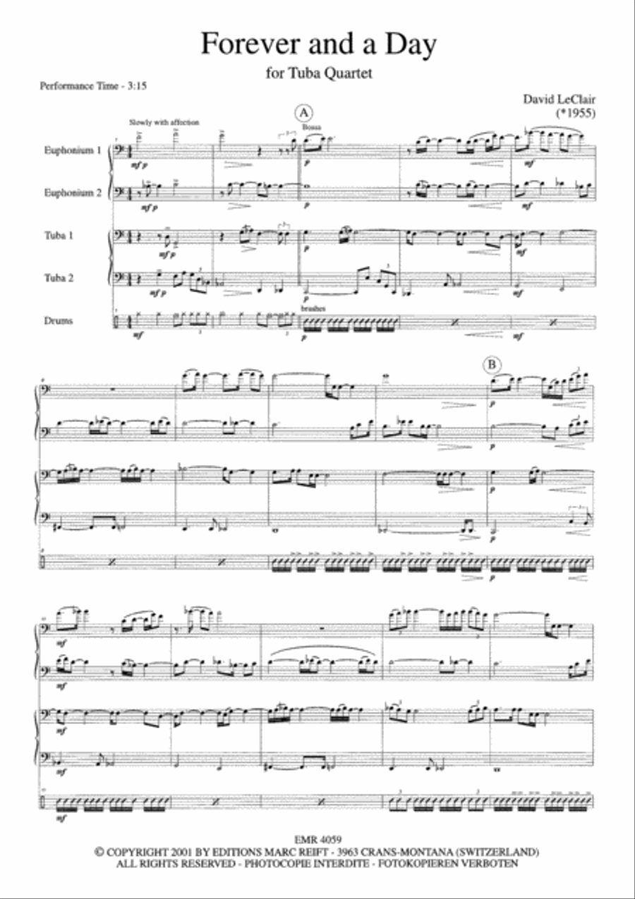 Forever And A Day Tuba Quartet scores gallery preview page 4