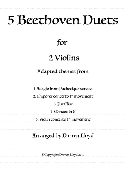 5 Beethoven duets for 2 Violins image number null