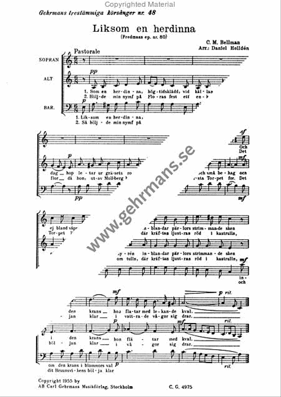 Liksom en herdinna 3-Part scores gallery preview page 2