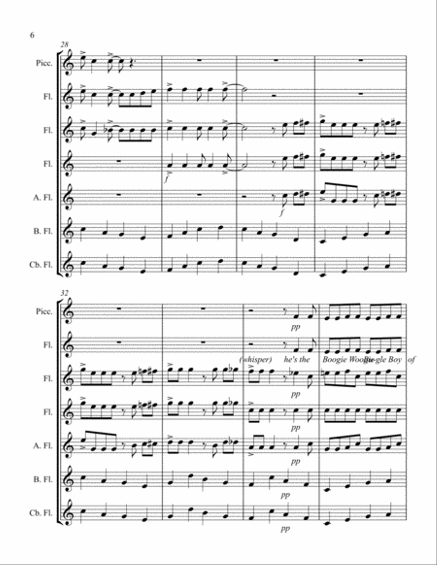 Boogie Woogie Bugle Boy Woodwind Ensemble scores gallery preview page 6