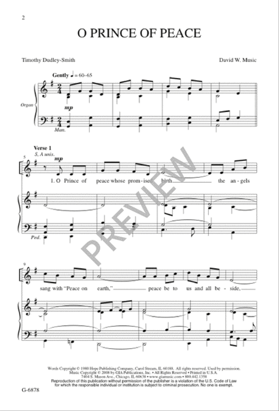 O Prince of Peace 4-Part scores gallery preview page 3