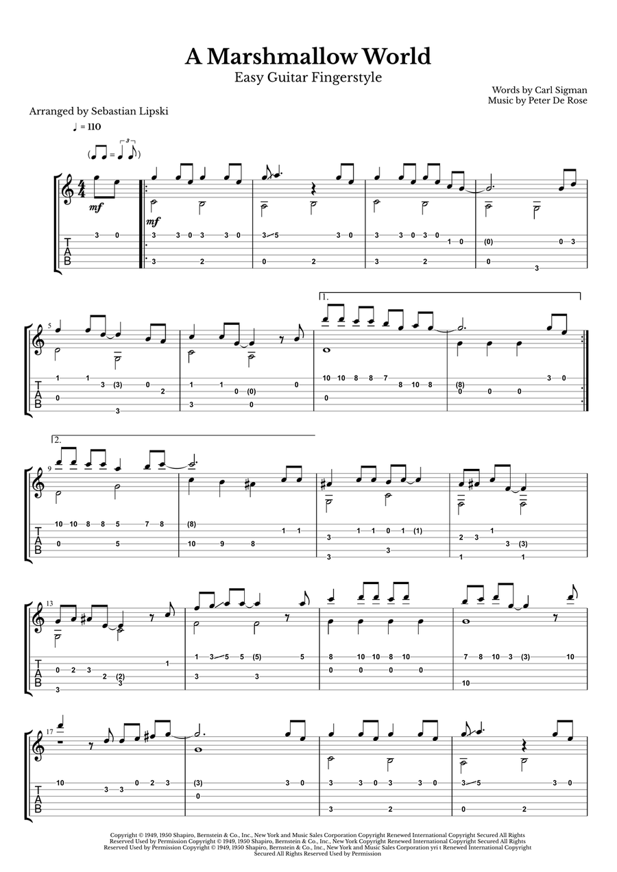 A Marshmallow World A Marshmallow World Acoustic Guitar scores gallery preview page 1