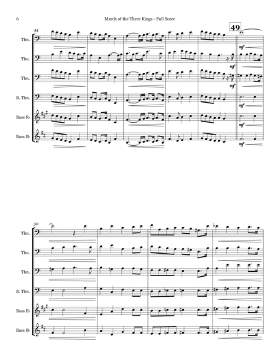 March of the Three Kings - Trombone Quartet Trombone Quartet scores gallery preview page 6