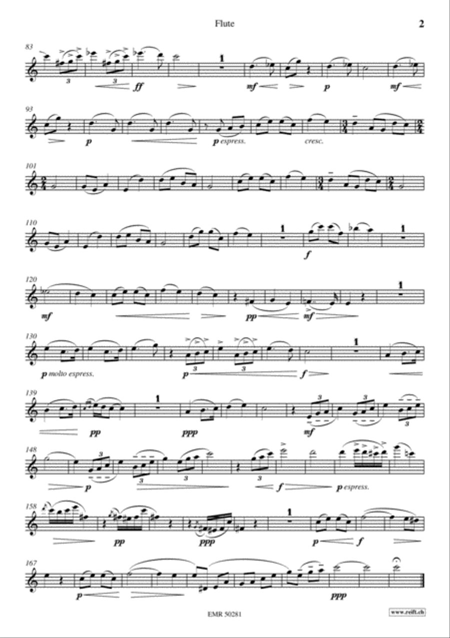 Andante Cantabile Flute Solo scores gallery preview page 3