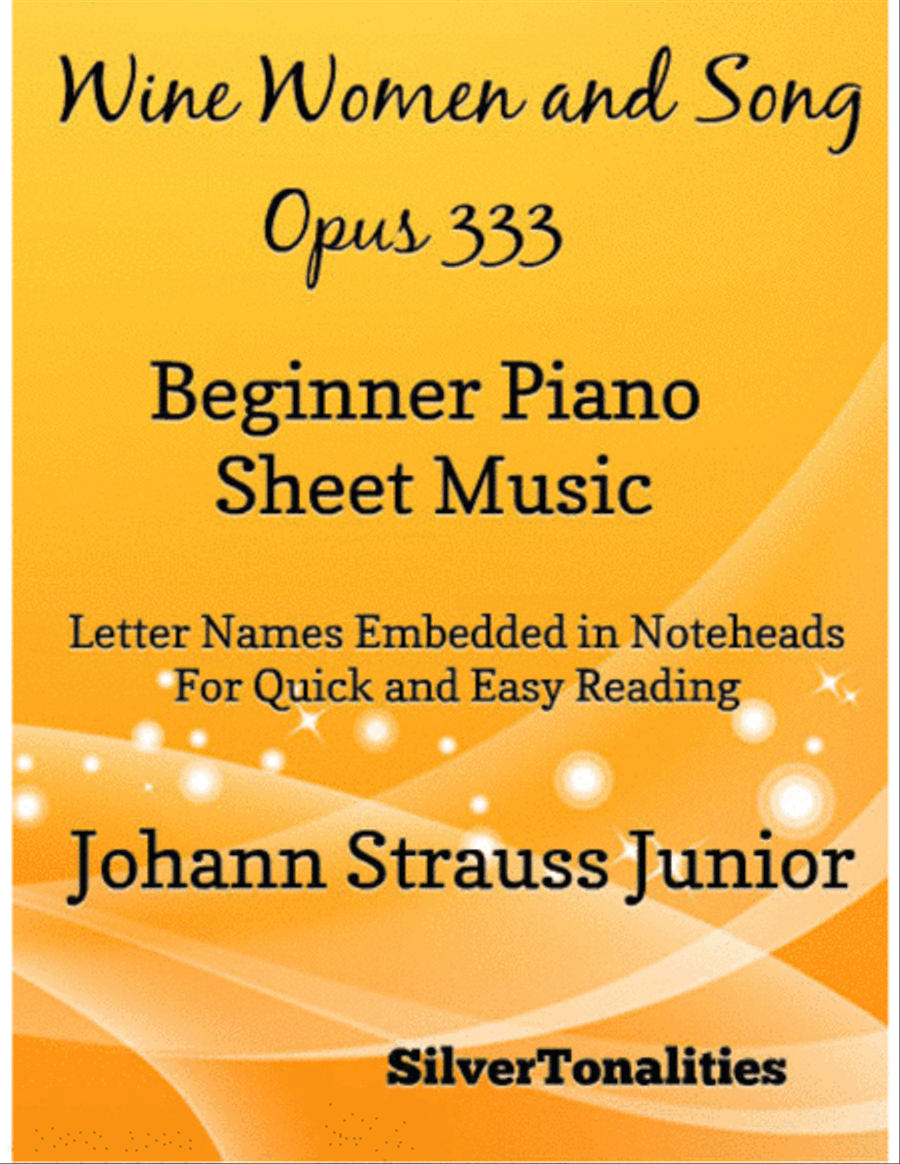 Wine Women and Song Opus 333 Beginner Piano Sheet Music Easy Piano scores gallery preview page 1
