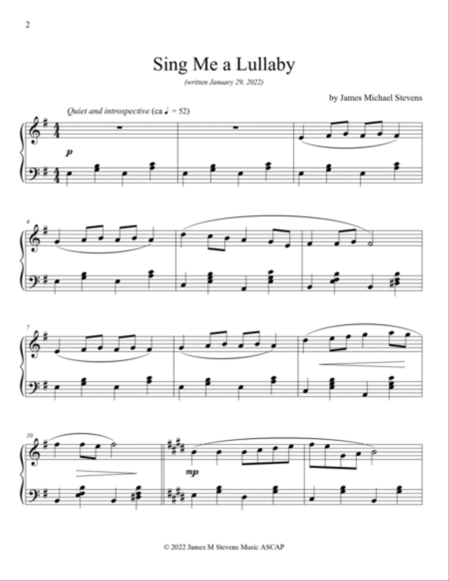 Sing Me a Lullaby - Piano Solo Piano Method scores gallery preview page 2