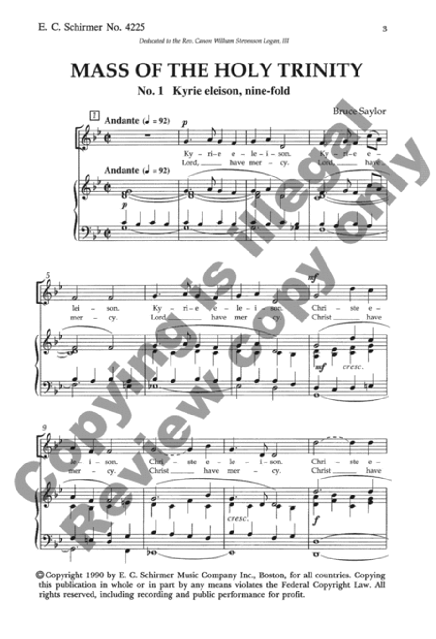 Mass of the Holy Trinity 4-Part scores gallery preview page 3