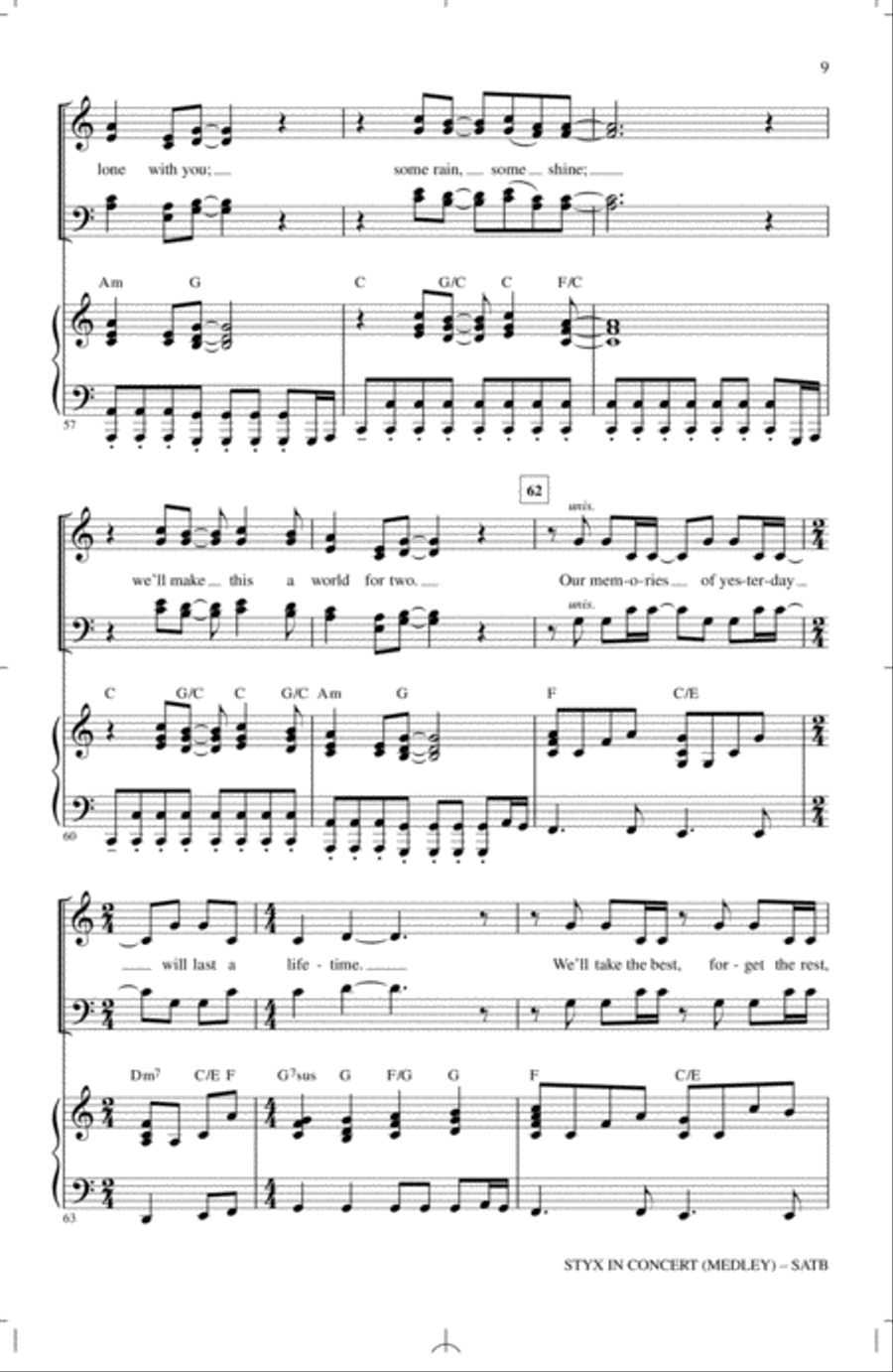 Styx In Concert (Medley) 4-Part scores gallery preview page 8
