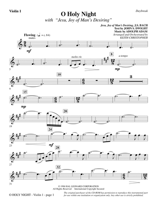 O Holy Night (with "Jesu, Joy of Man's Desiring") - Violin 1