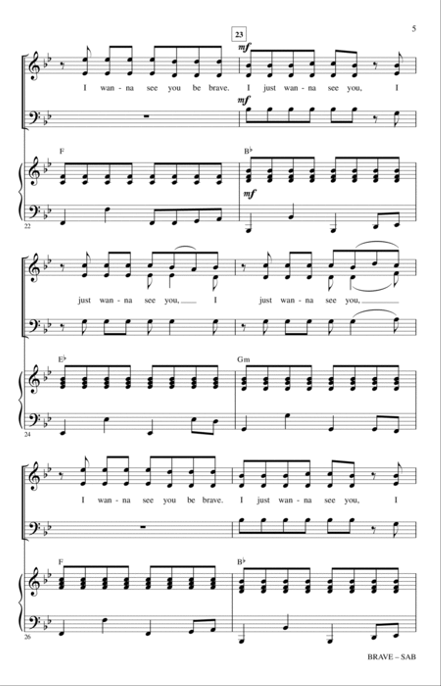 Brave (arr. Audrey Snyder) 3-Part scores gallery preview page 4