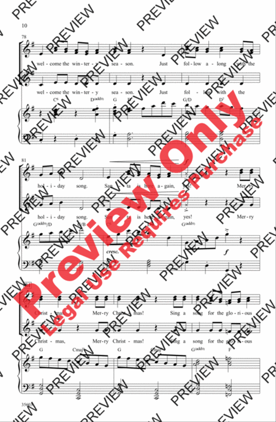 Merry Christmas, Merry Christmas Women's Choir scores gallery preview page 10