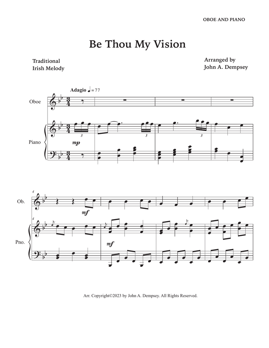 Be Thou My Vision (Oboe and Piano) Piano scores gallery preview page 5