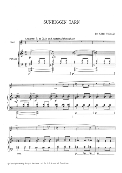 Westmoreland Sketches for Oboe and Piano