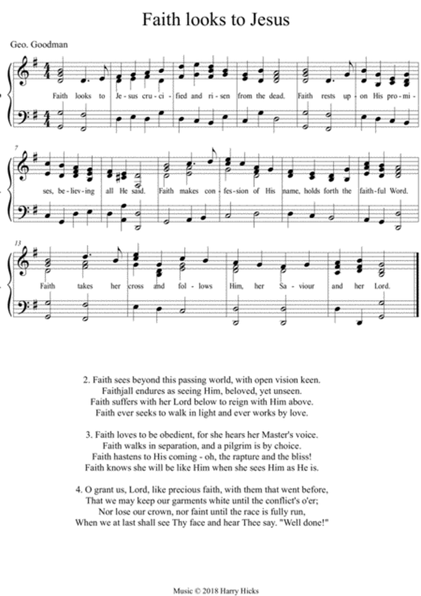 Faith looks to Jesus. A new tune to a wonderful old hymn.