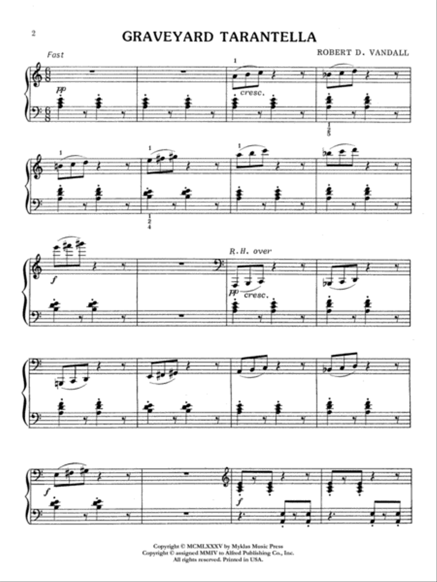 Graveyard Tarantella Piano Solo scores gallery preview page 2